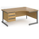 Harlow Cantilever Ergonomic Desk with Three Drawer Pedestal